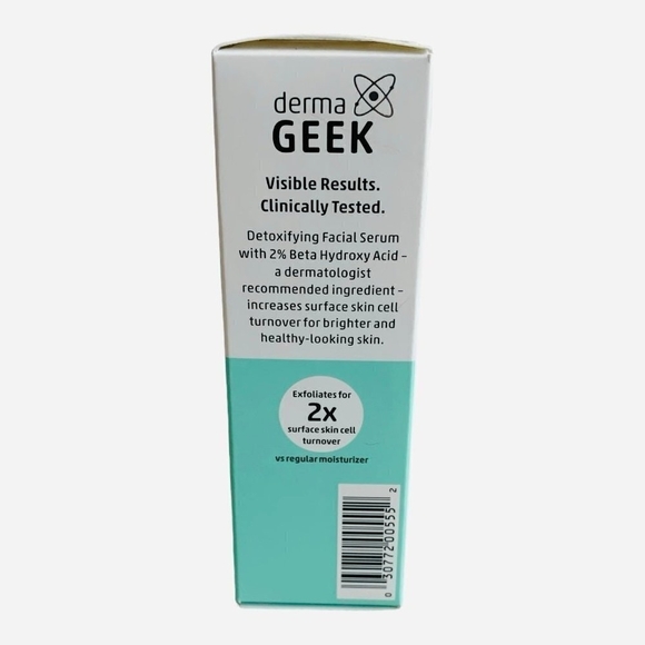 Derma GEEK Detox Facial SERUM 2% Beta Hydroxy Acid For Visibly Enlarged Pores - Picture 4 of 5